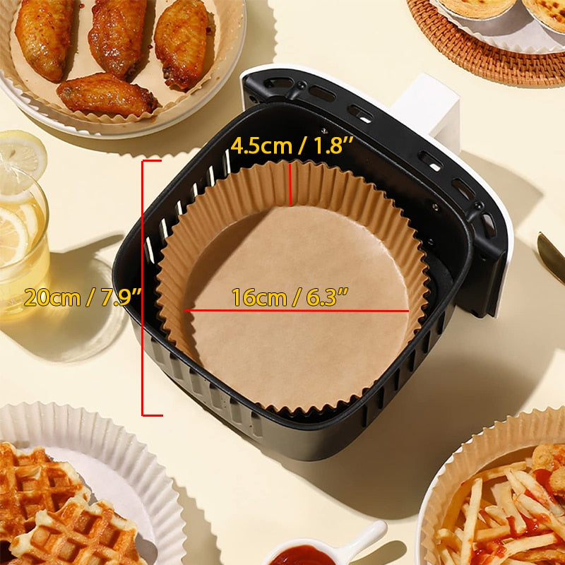 Forro de papel descartável à prova de óleo para fritadeira