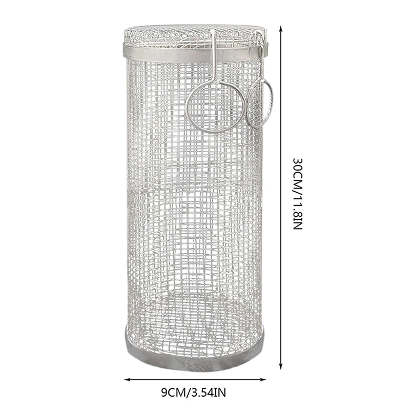 Cesta rolante para churrasco - aço inoxidável