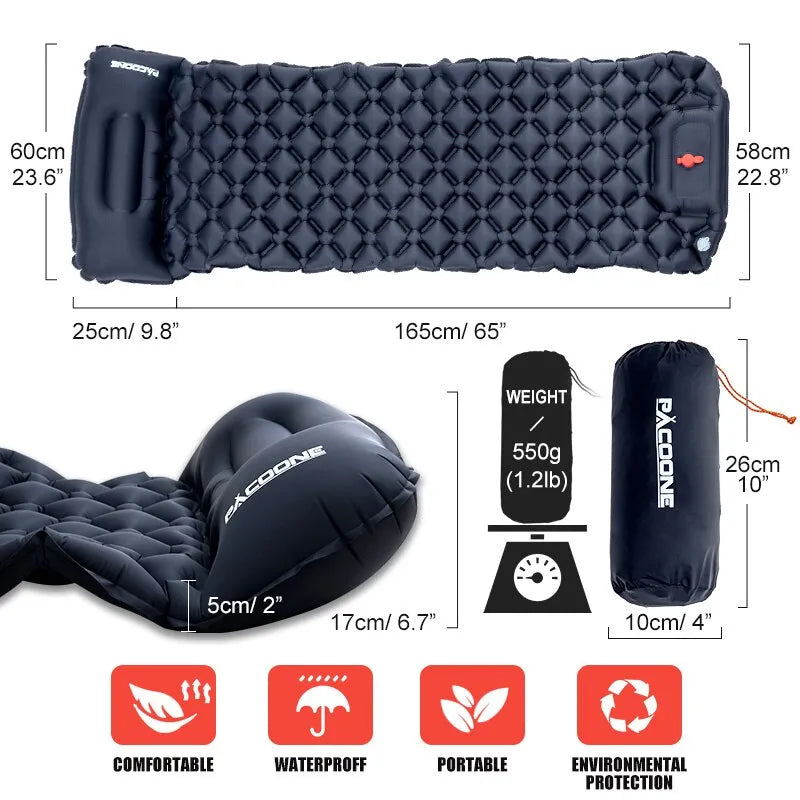 Puff inflável para acampamento