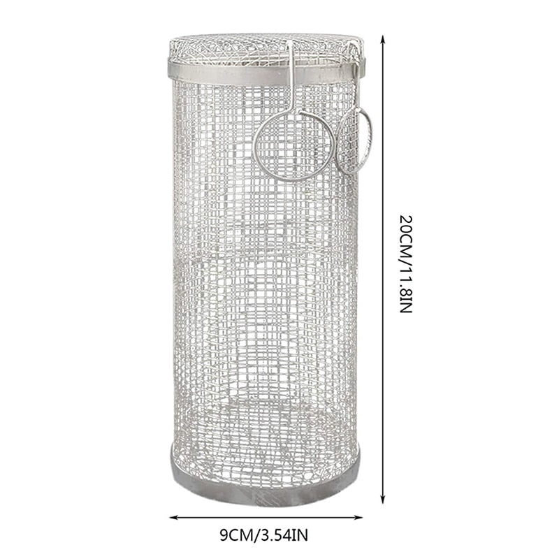 Cesta rolante para churrasco - aço inoxidável